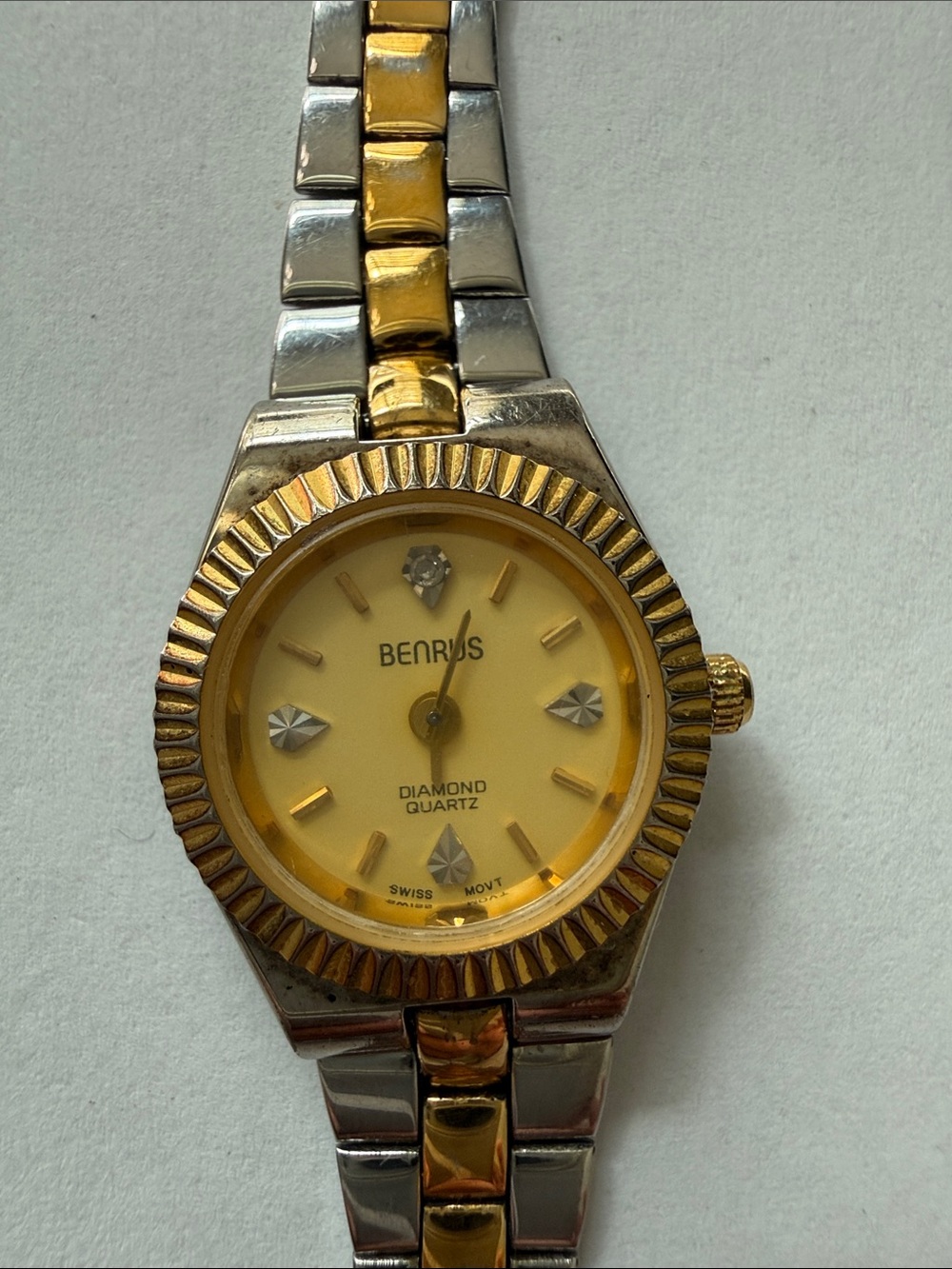 Vintage Benrus Women's Two-Tone Gold and Silver Diamond Quartz Watch